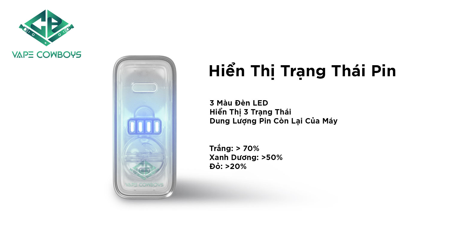 Vapelustion Hannya Nano Pot Pod Kit Đèn LED Thông Minh Hiển Thị Chỉ Dẫn | vapecowboys.vn