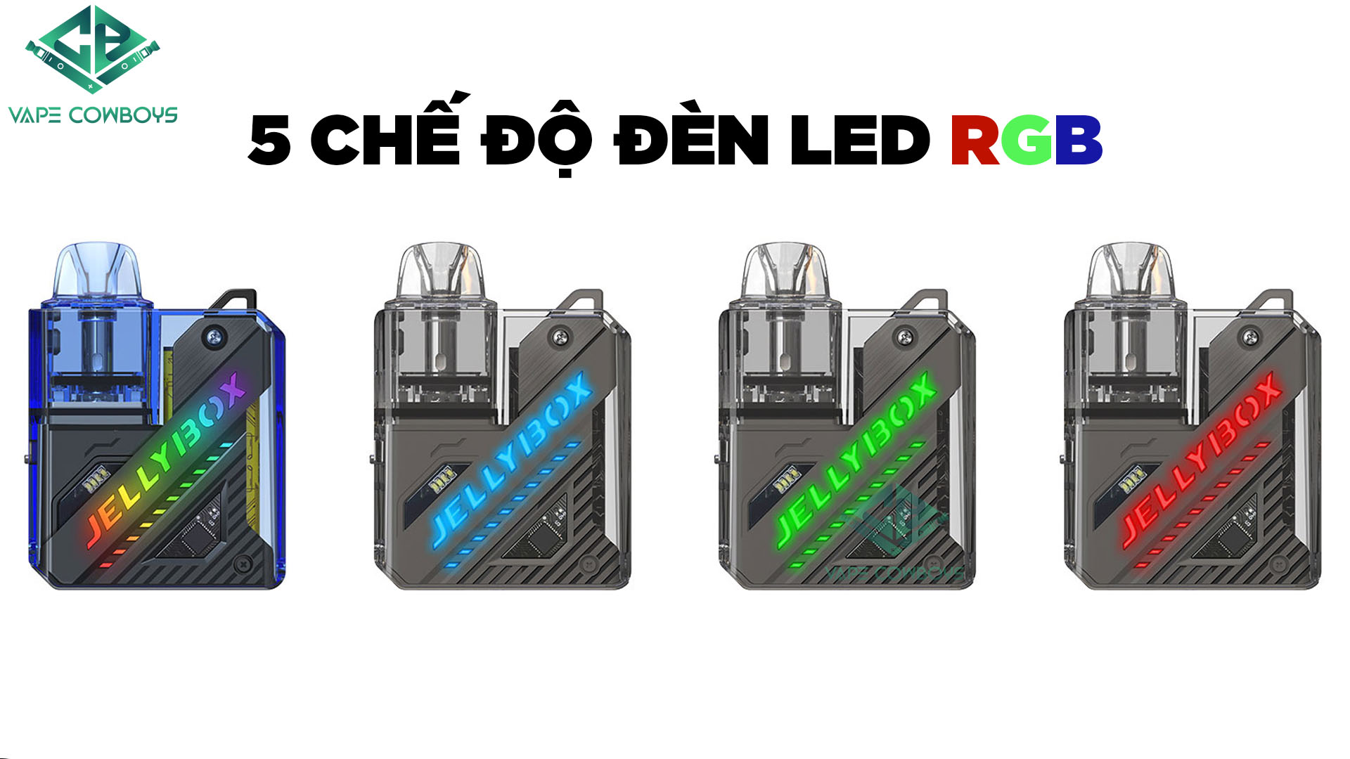 Rincoe JellyBox Nano 2 26W Pod Kit Trang Bị Đèn LED RGB Đẹp Mắt | vapecowboys.vn
